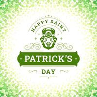 St Patrick's Day Irish troll gnome greeting social media post template vintage illustration vector