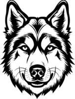 Siberian Husky - Black and White Isolated Icon - illustration vector