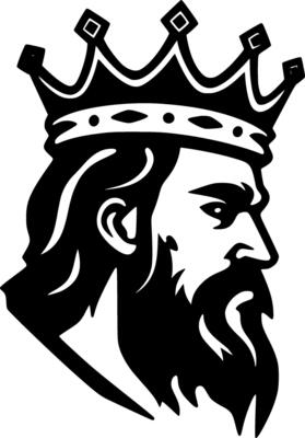 King - Black and White Isolated Icon - illustration