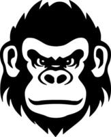 Monkey - Black and White Isolated Icon - illustration vector