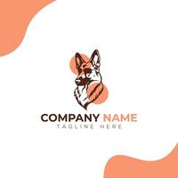 Dog minimalist modern illustration logo design vector