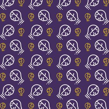 Brain bulb high class trendy multicolor repeating pattern illustration design vector