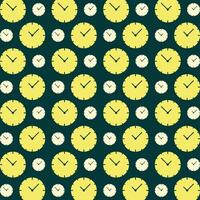 Clock interesting trendy multicolor repeating pattern illustration yellow design vector