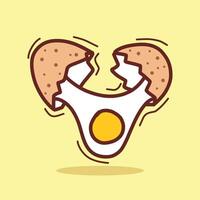 Cracked egg with egg white and egg yolk vector