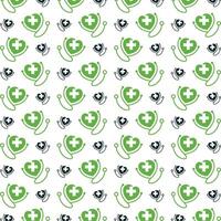 Doctor energizing trendy multicolor repeating pattern illustration background design vector
