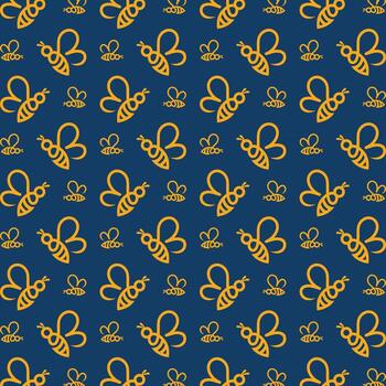 Bee smooth trendy multicolor repeating pattern illustration background design vector