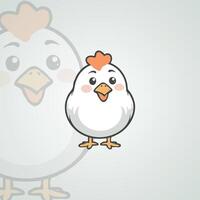 Cute chicken mascot logo vector