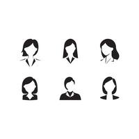 business woman icon set vector