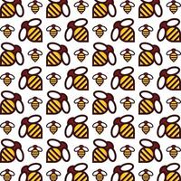 Bee standard trendy multicolor repeating pattern illustration background design vector