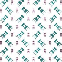Chair miraculous trendy multicolor repeating pattern illustration design vector