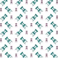 Chair miraculous trendy multicolor repeating pattern illustration design vector