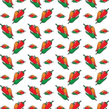 Peppers grand trendy multicolor repeating pattern illustration background design vector