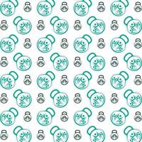 Kettlebell noticeable trendy multicolor repeating pattern illustration background design vector