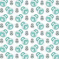 Kettlebell noticeable trendy multicolor repeating pattern illustration background design vector