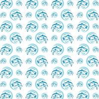 Fish grand trendy multicolor repeating pattern illustration background design vector