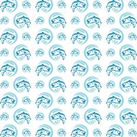 Fish grand trendy multicolor repeating pattern illustration background design vector