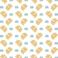 Book pencil awful trendy multicolor repeating pattern illustration background design vector