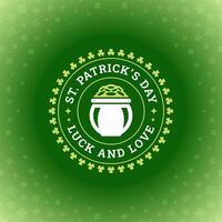 Saint Patrick's Day pot with golden coin greeting social media post template vintage vector