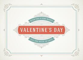 Valentines Day Greeting Card or Poster illustration vector