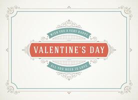 Valentines Day Greeting Card or Poster illustration vector