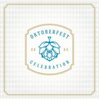 Oktoberfest beer festival celebration vintage greeting card or poster vector