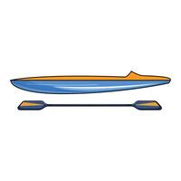 Canoe Sprint. Cartoon outline illustration vector