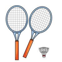 Racket and Shuttlecock Isolated On White Background vector