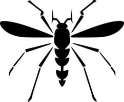 mosquito - negro y blanco aislado icono - ilustración vector