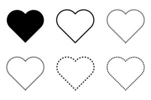 Heart silhouettes of various shape s. vector