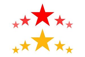 Five star rating badge, review rating, customer feedback. vector