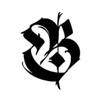 letra en el gótico estilo. . alfabeto. caligrafía y letras. medieval latín carta. logo para el compañía. monograma. elegante fuente para tatuaje. vector
