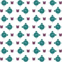 Alarm miraculous trendy multicolor repeating pattern illustration design vector