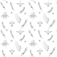 Hand drawn party seamless pattern, fireworks and stars pattern vector