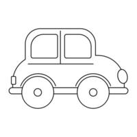 Car black and white, car linear illustration, car outline for coloring book, car clipart vector