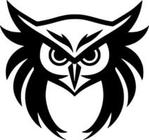 Owl - Black and White Isolated Icon - illustration vector