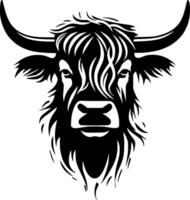 tierras altas vaca - minimalista y plano logo - ilustración vector