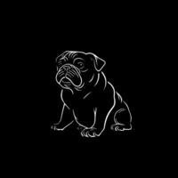 Pug, Minimalist and Simple Silhouette - illustration vector