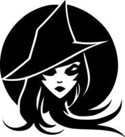 Witch, Black and White illustration vector