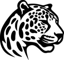 leopardo - negro y blanco aislado icono - ilustración vector