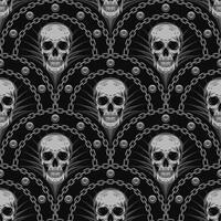Seamless gray black pattern with fan shaped grid, silver chains, ball beads, thin rays inside of grid cell. Classic luxury background. vector