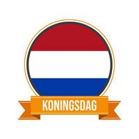 Países Bajos koningsdad Insignia vector