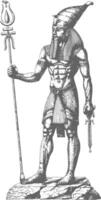 faraón masculino el Egipto mítico criatura imagen utilizando antiguo grabado estilo vector
