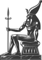 single ancient egypt hieroglyph one symbol image using Old engraving style vector