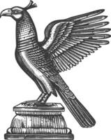soltero antiguo Egipto jeroglífico uno símbolo imagen utilizando antiguo grabado estilo vector