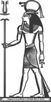 single ancient egypt hieroglyph one symbol image using Old engraving style vector