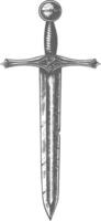 obselote rusty sword image using Old engraving style vector