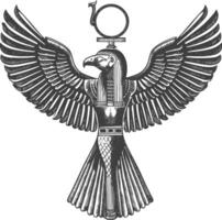 antiguo Egipto egipcio jeroglífico símbolo imágenes utilizando antiguo grabado estilo cuerpo negro color solamente vector