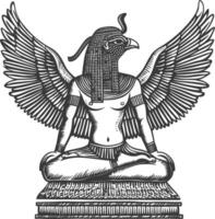 antiguo Egipto egipcio jeroglífico símbolo imágenes utilizando antiguo grabado estilo cuerpo negro color solamente vector