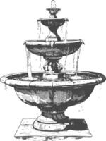 water fountain or water well image using Old engraving style vector