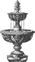 water fountain or water well image using Old engraving style vector